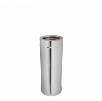 Stainless Steel Double Wall Insulated Chimney Pipe 0.5 m, 0.5mm