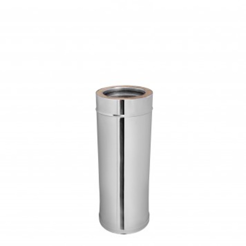 Stainless Steel Double Wall Insulated Chimney Pipe 0.5 m, 0.5mm