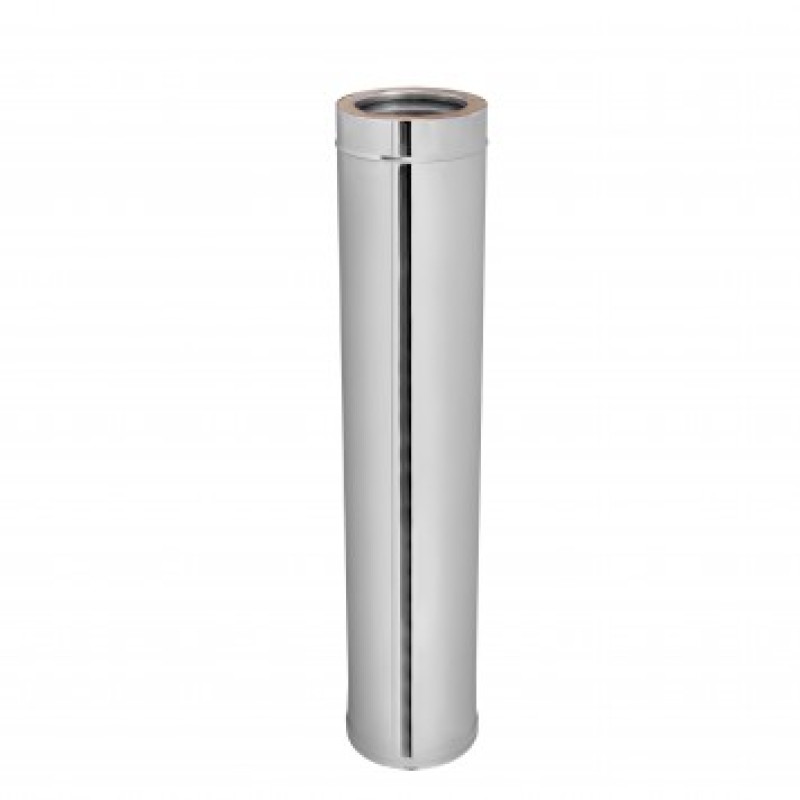 Stainless Steel Double Wall Insulated Chimney Pipe 1 m, 0.5mm