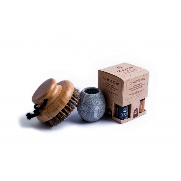 Gift set in a gift box SCENTED WARMTH. A brush, a cup for scents and essential oils