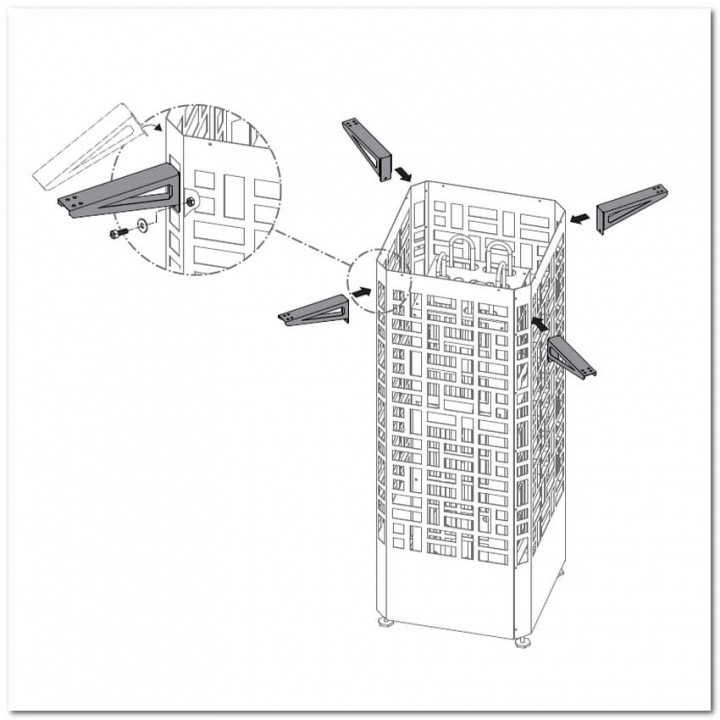 Mounting brackets for the EOS Edge oven enclosure