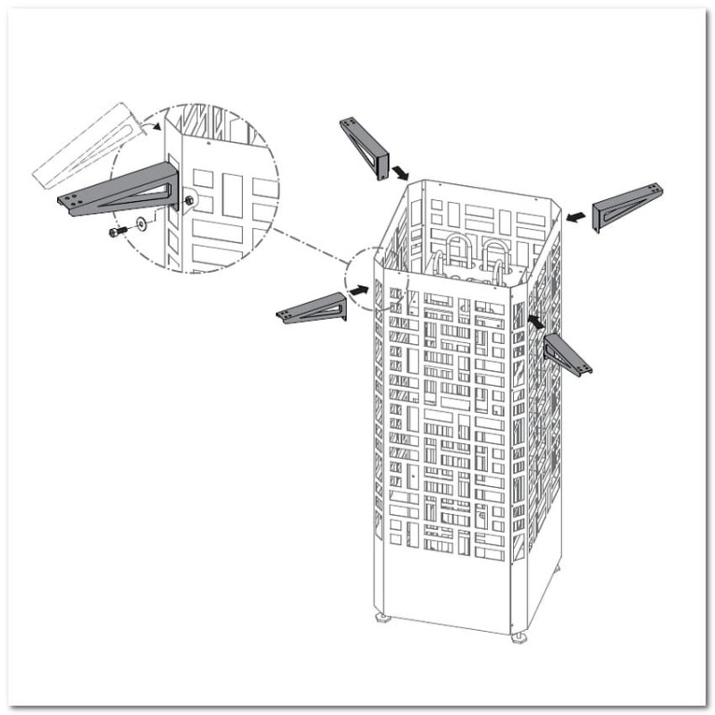 Mounting brackets for the EOS Edge oven enclosure