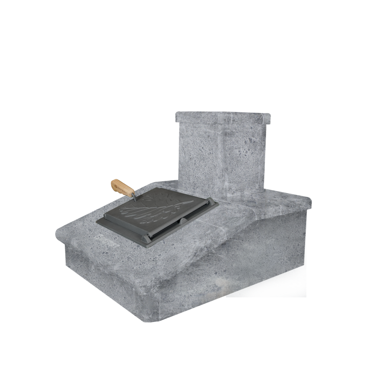 Stone chimney finish, Soapstone, 290 mm Stone chimney finish, Soapstone, 290 mm