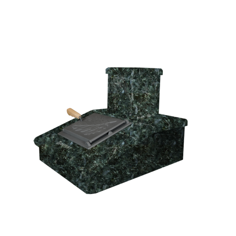 Stone chimney finish, dark Serpentine, 290 mm