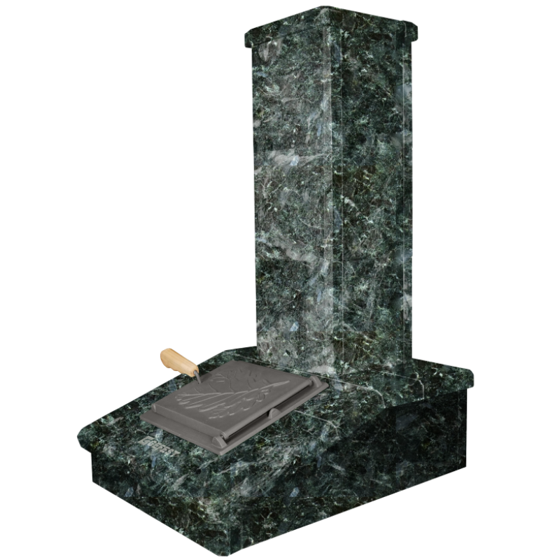 Stone chimney finish, dark Serpentine, 790 mm