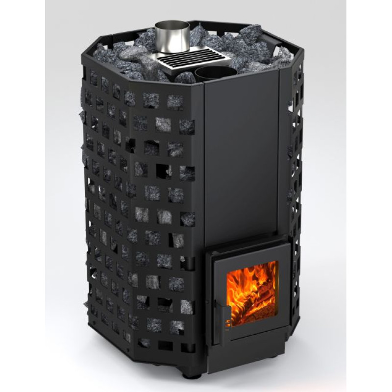 Woodburning sauna heater - NOVA GEYSER 22 with internal firebox Woodburning sauna heater - NOVA GEYSER 22 with internal firebox