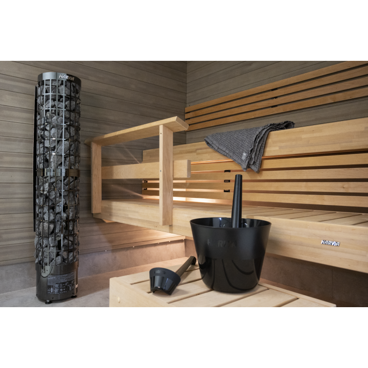 Electric sauna heater - HARVIA Cilindro Black Steel PC66E 6,6 kW