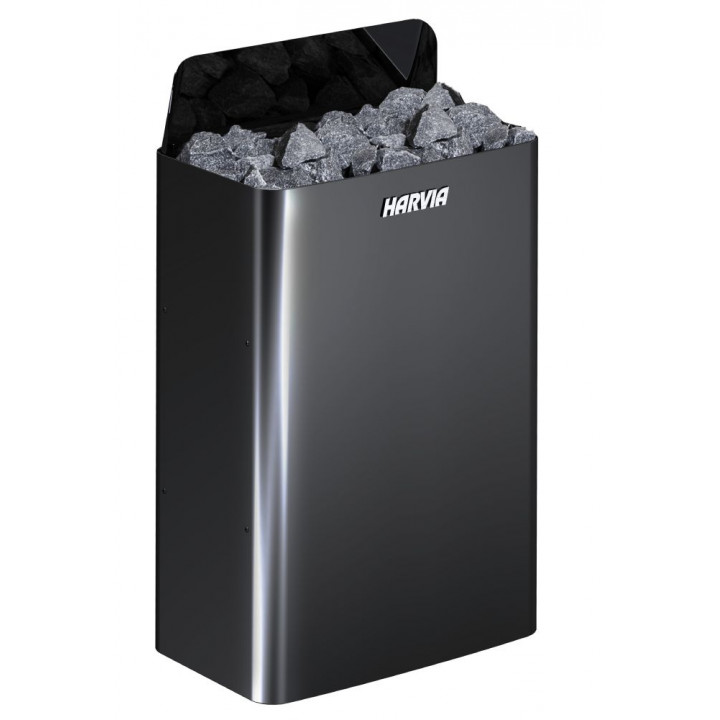 Electric sauna heater - HARVIA The Wall Black Steel SW90E 9 kW