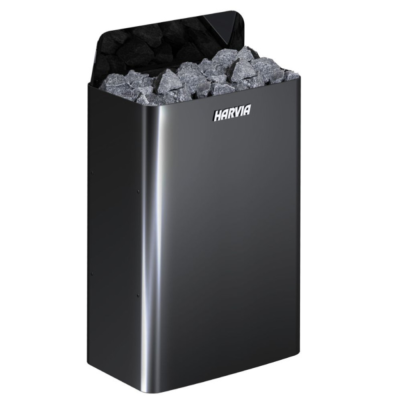 Electric sauna heater - HARVIA The Wall Black Steel SW90E 9 kW