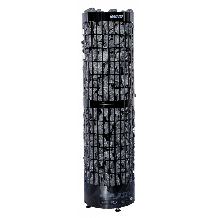 Electric sauna heater - HARVIA Cilindro Pro Black Steel PC100E/135E 10/13,2 kW