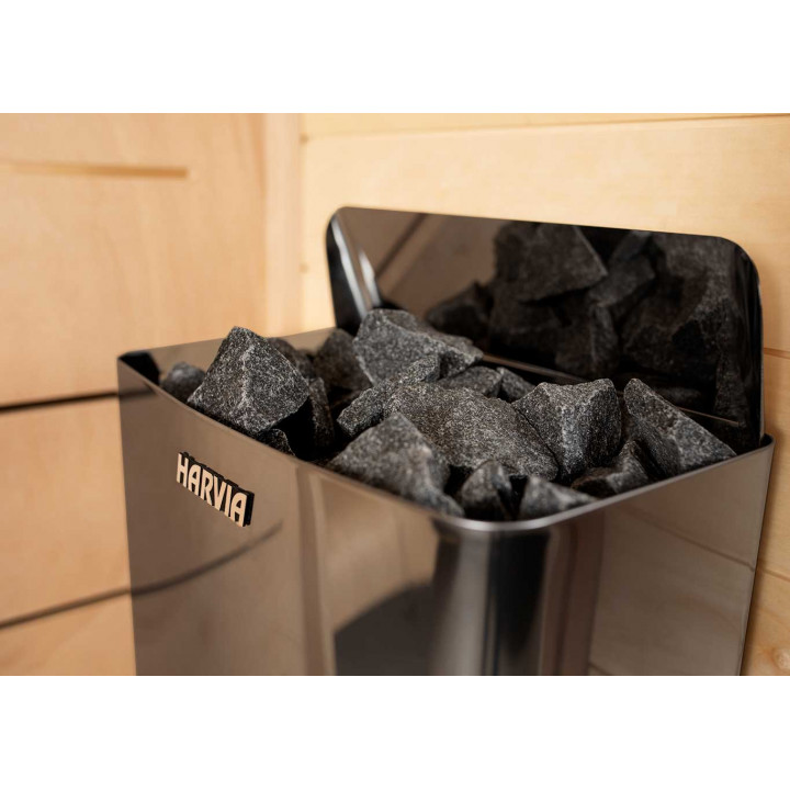 Electric sauna heater - HARVIA The Wall Black Steel SW90 9 kW