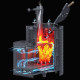Wood-burning sauna stove GEFEST - AVANGARD ZK 40 (P2) Hurricane in a round grid