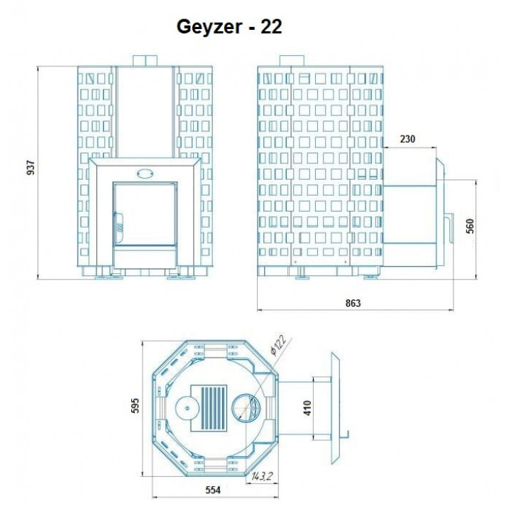 Woodburning sauna heater - NOVA GEYZER 22