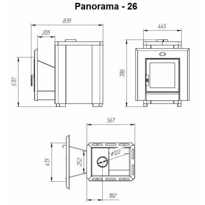 Woodburning sauna heater - NOVA PANORAMA 26