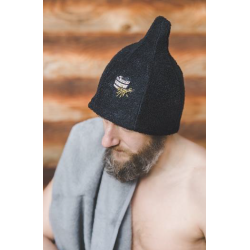 Cotton sauna hat - BLACK  Cotton sauna hat - BLACK