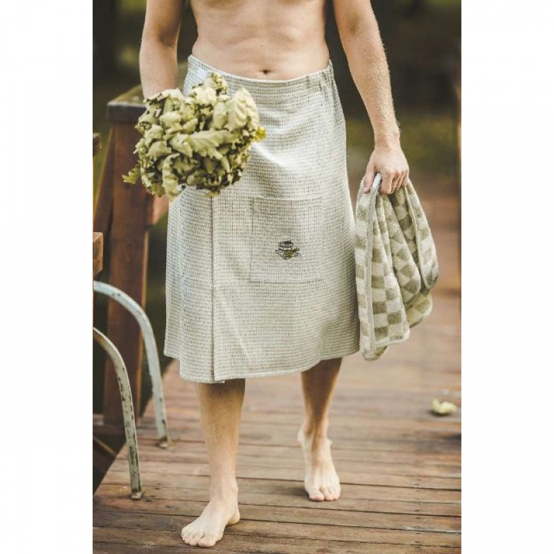 Sauna apron for men, linen