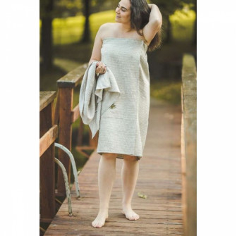 Sauna apron for women, linen