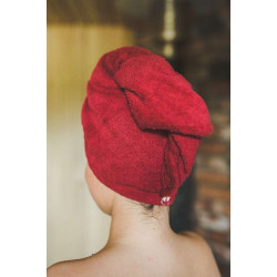 Hair towel - cotton, red  Hair towel - cotton, red