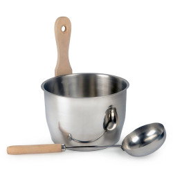 Sauna bucket and ladle set, MORE STEAM, OPTIMAL 4 L  Sauna bucket and ladle set, MORE STEAM, OPTIMAL 4 L