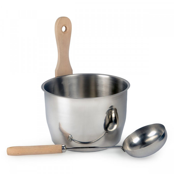 Sauna bucket and ladle set, MORE STEAM, OPTIMAL 4 L