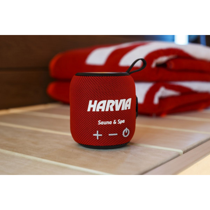 Water-resistant sauna speaker HARVIA, red