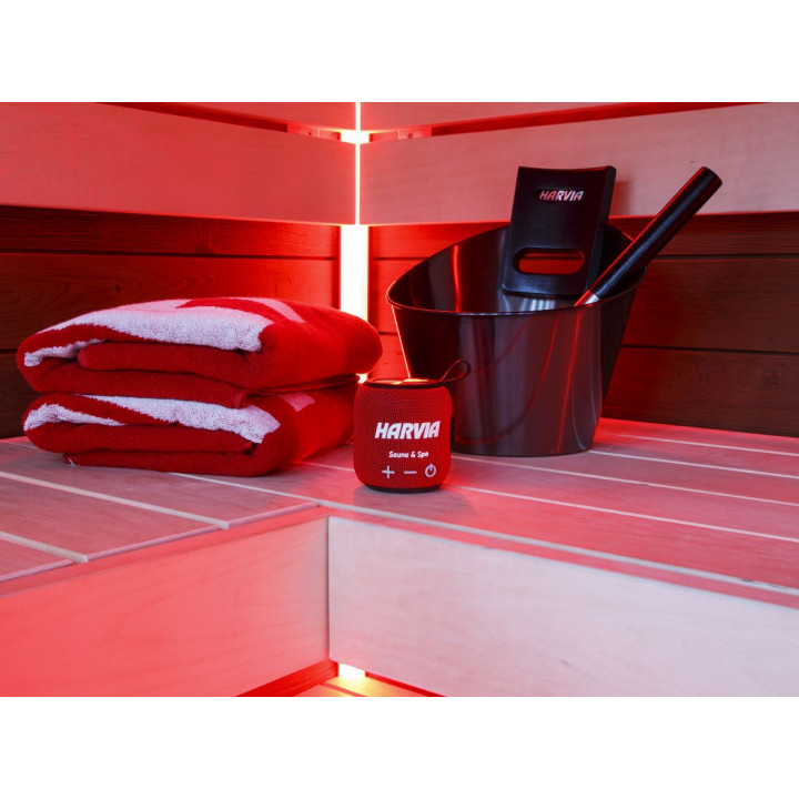 Water-resistant sauna speaker HARVIA, red