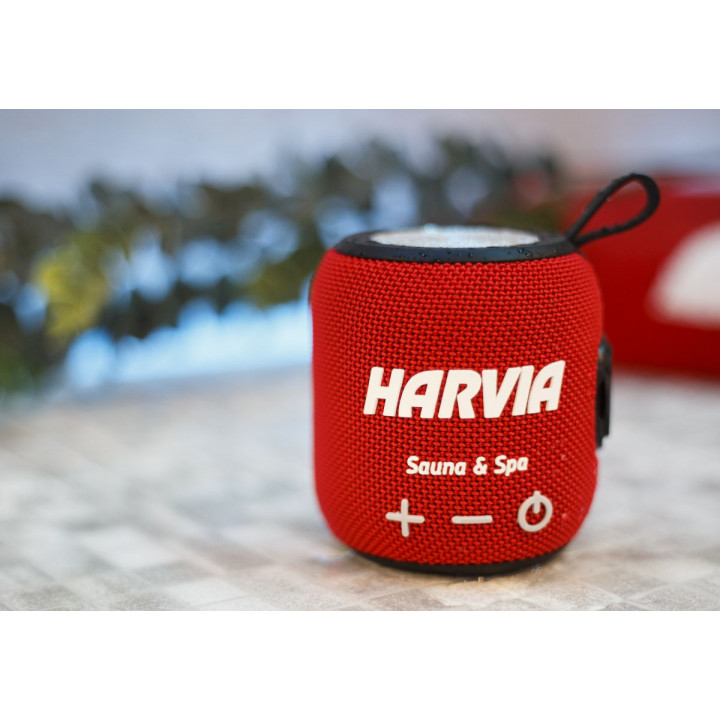 Water-resistant sauna speaker HARVIA, red
