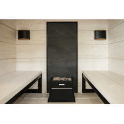 HARVIA stone wall, Black frame  HARVIA stone wall, Black frame