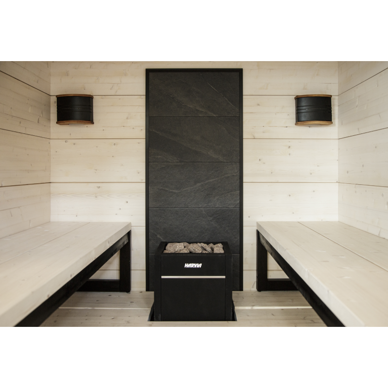 HARVIA stone wall, Black frame HARVIA stone wall, Black frame