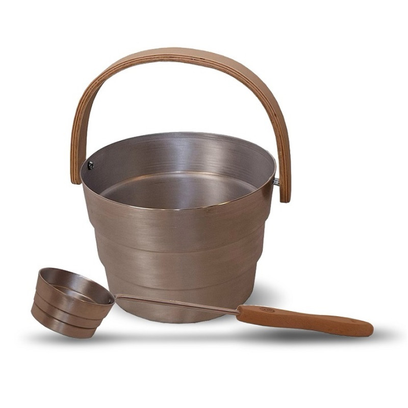 SAUNIA PYORRE bucket and ladle set 6 l, aluminium