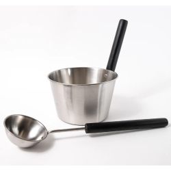 SAUNIA bucket and ladle stainless steel set 4 l  SAUNIA bucket and ladle stainless steel set 4 l