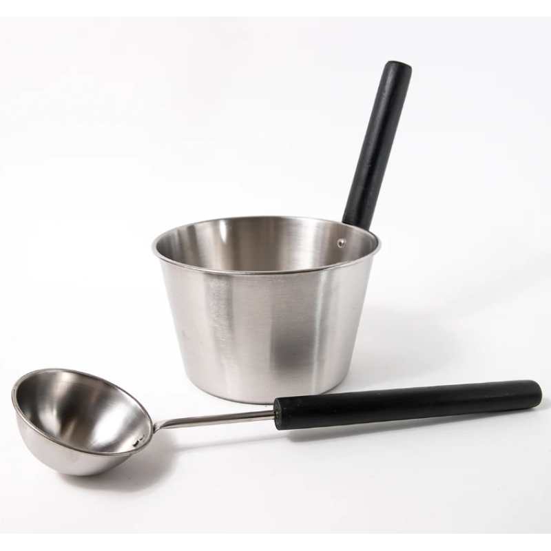 SAUNIA bucket and ladle stainless steel set 4 l