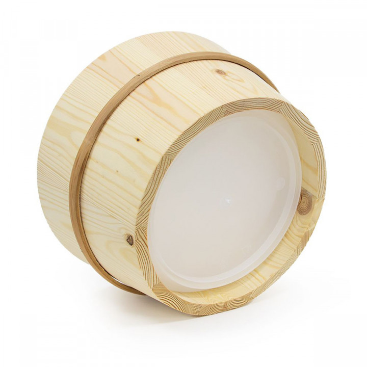 SAWO 4 l wooden pail and 36 cm ladle, pine