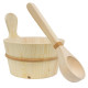 SAWO 4 l wooden pail and 36 cm ladle, pine