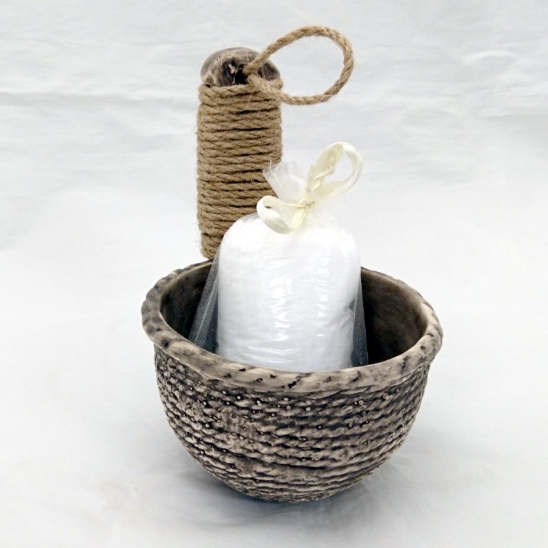 Ceramic salt bowl for saunas, wall model