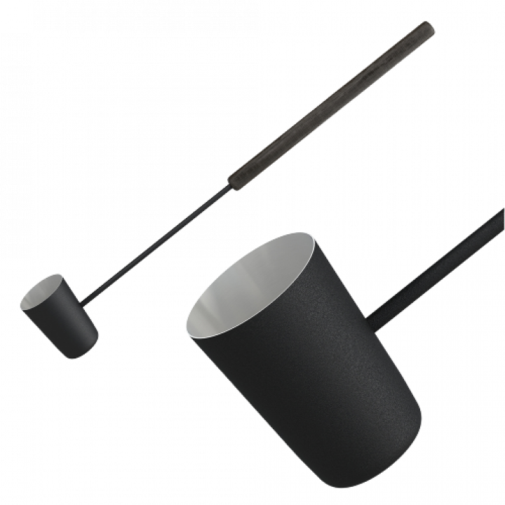 Black sauna ladle, long handle