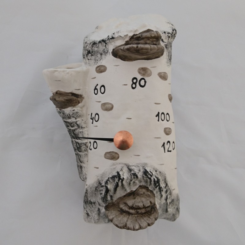 Ceramic sauna thermometer - birch