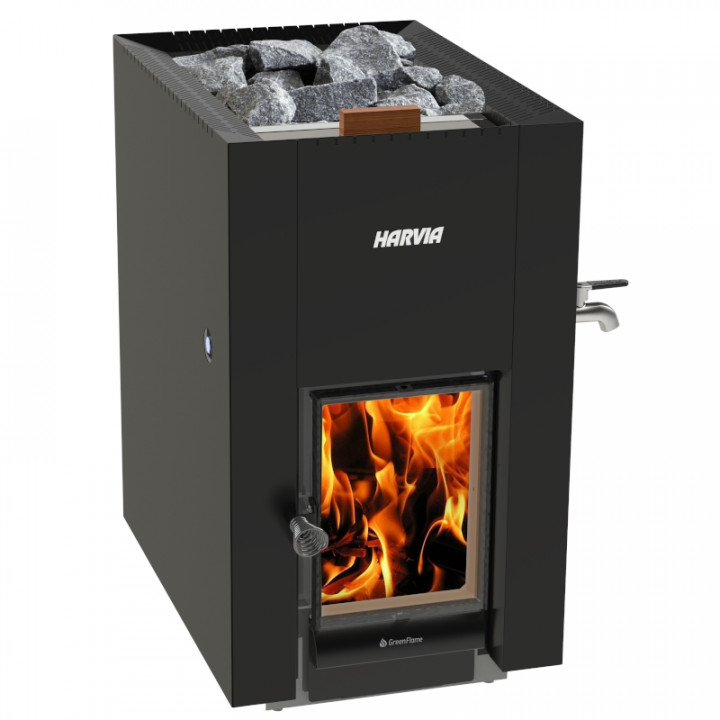 Wood-burning sauna stove - HARVIA Linear 22 GreenFlame ES