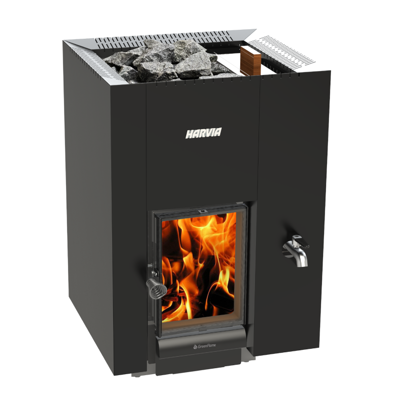 Wood-burning sauna stove - HARVIA Linear 22 GreenFlame RS