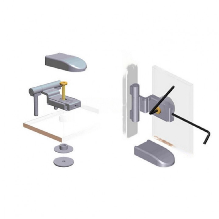 Door hinges ABLOY for steam sauna doors, gray, ABLFL75