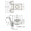 Door hinges ABLOY for steam sauna doors, gray, ABLFL75 - 2 Door hinges ABLOY for steam sauna doors, gray, ABLFL75 - 2