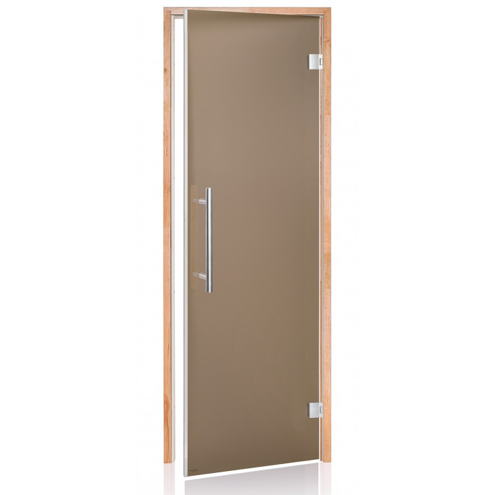 AD BENELUX glass sauna doors, Matte glass, 90 x 200, Alder, Bronze Matte