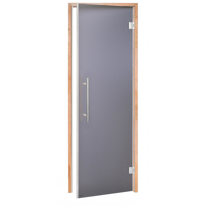 AD BENELUX glass sauna doors, Matte glass, 70 x 210, Alder, Matte gray