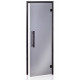 AD glass sauna door, Black frame, 80 x 210, Grey