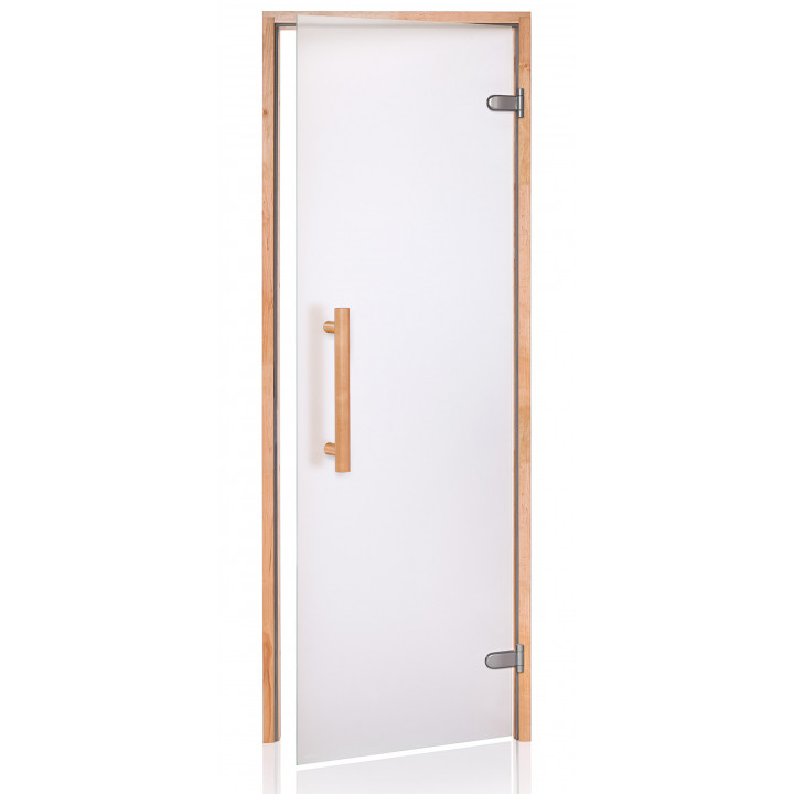 AD NATURAL glass sauna doors, Matte glass, 80 x 190, Alder, Matte clear