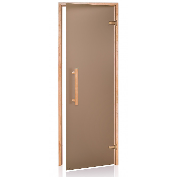 AD NATURAL glass sauna doors, Matte glass, 80 x 200, Alder, Bronze Matte