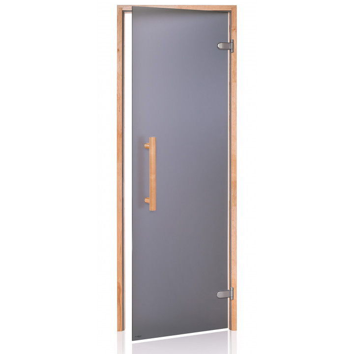 AD NATURAL glass sauna doors, Matte glass, 80 x 190, Alder, Matte gray