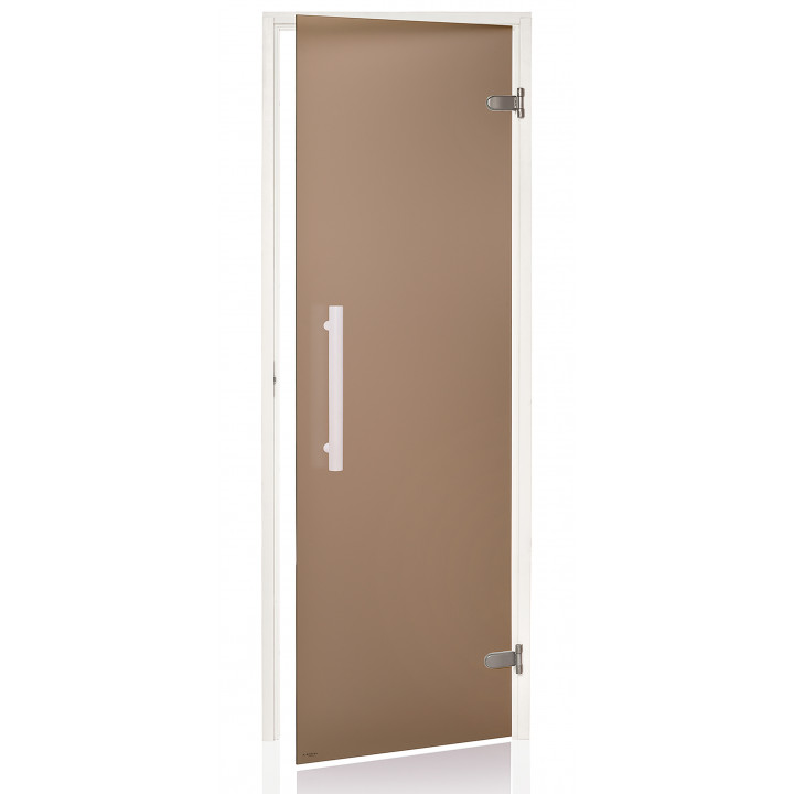AD glass sauna door, White frame, Matte glass, 70 x 210, Bronze Matte