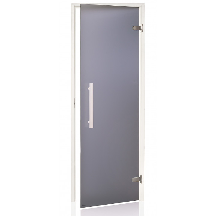 AD glass sauna door, White frame, 80 x 210, Grey