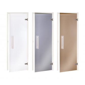 AD glass sauna door, White frame